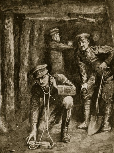 ट्रेंच माइनिंग ऑपरेशंस में टेन्स मोमेंट, 1914-19 द्वारा अंग्रेजी स्कूल