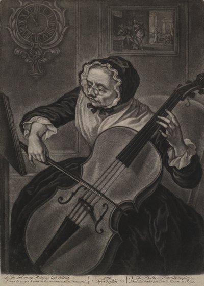 वृद्ध Trifler, c.1750 (mezzotint) द्वारा अंग्रेजी स्कूल