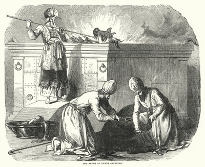 होमबलि की वेदी (उत्कीर्णन) द्वारा अंग्रेजी स्कूल