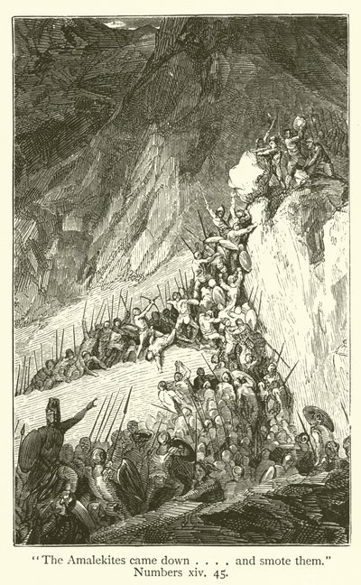 "अमालेकियों ने नीचे... और उन्हें मार डाला", अंक, xiv, 45 (उत्कीर्णन) द्वारा अंग्रेजी स्कूल