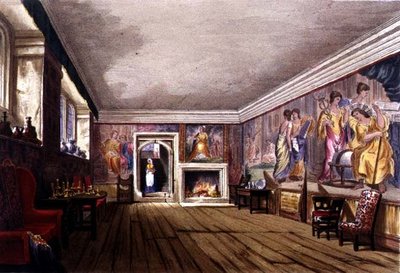 द एंटे रूम, कोटेहेल हाउस, c.1830-40 (कलर लिथो) द्वारा अंग्रेजी स्कूल