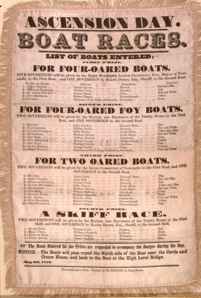 उदगम दिवस बोट रेस कार्यक्रम, 6 मई 1850 (रेशम) द्वारा अंग्रेजी स्कूल
