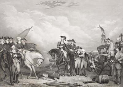 ट्रेंटन की लड़ाई, 26 दिसंबर, 1776, &39;गैलरी ऑफ हिस्टोरिकल पोर्ट्रेट्स&39; से, c.1880 प्रकाशित द्वारा अंग्रेजी स्कूल