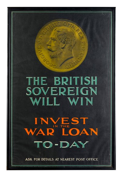 द ब्रिटिश सॉवरेन विल विन, WWI वॉर लोन पोस्टर द्वारा अंग्रेजी स्कूल