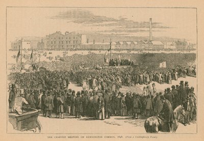 1848 में केनिंग्टन कॉमन पर चार्टिस्ट की बैठक द्वारा अंग्रेजी स्कूल