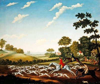 द चेज़, c.1770 (कैनवास पर तेल) द्वारा अंग्रेजी स्कूल