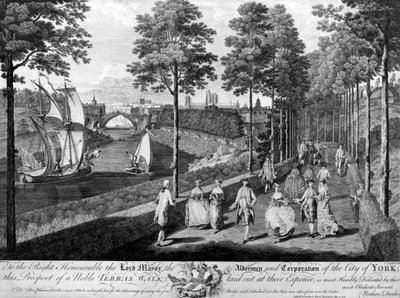 यॉर्क का शहर, एक नोबल टेरेस वॉक, चार्ल्स ग्रिग्नन द्वारा बनाया गया, 1756 द्वारा अंग्रेजी स्कूल
