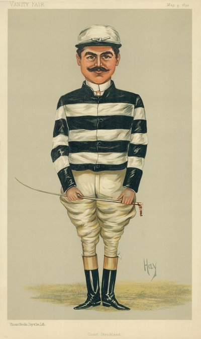 द काउंट डेला कैटेना, काउंट स्ट्रिकलैंड, 4 मई 1893, वैनिटी फेयर कार्टून द्वारा अंग्रेजी स्कूल