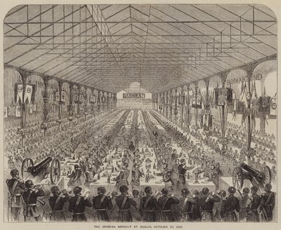 डबलिन में क्रीमियन भोज, 22 अक्टूबर 1856 (उत्कीर्णन) द्वारा अंग्रेजी स्कूल
