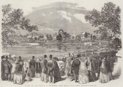 सिडेनहम में क्रिस्टल पैलेस, जैसा कि पूरा होने पर दिखाई देगा (उत्कीर्णन) द्वारा अंग्रेजी स्कूल