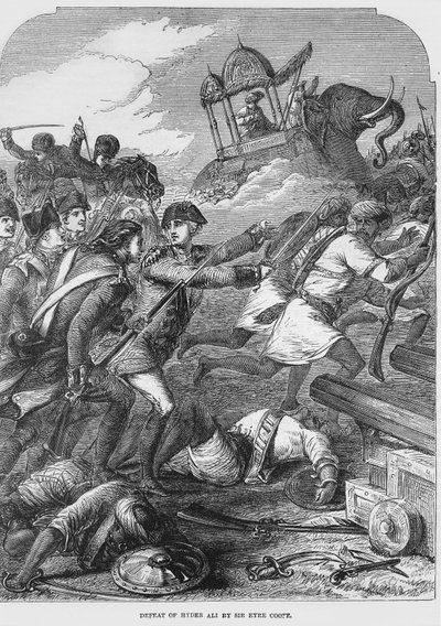 1781 में सर आइरे कोट (1726-83) द्वारा हैदर अली (1722-82) की हार द्वारा अंग्रेजी स्कूल