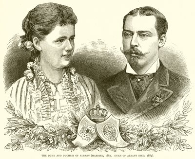द ड्यूक एंड डचेस ऑफ अल्बानी (विवाहित, 1882। ड्यूक ऑफ अल्बानी डाइड, 1884) द्वारा अंग्रेजी स्कूल