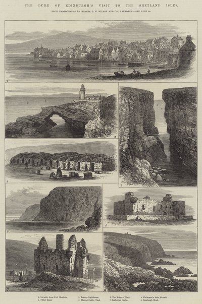 ड्यूक ऑफ एडिनबर्ग की शेटलैंड द्वीपों की यात्रा (उत्कीर्णन) द्वारा अंग्रेजी स्कूल
