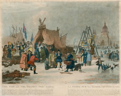 टेम्स पर मेला, 4 फरवरी 1814 द्वारा अंग्रेजी स्कूल