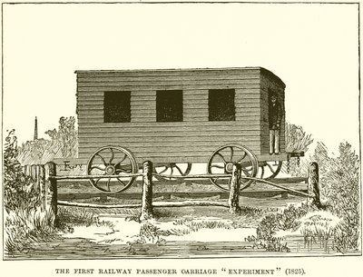 पहला रेलवे यात्री गाड़ी प्रयोग (1825) द्वारा अंग्रेजी स्कूल