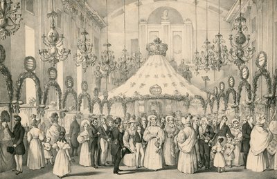 हनोवर स्क्वायर रूम जब 19 जून 1833 को आयोजित संकट में विदेशियों की सहायता में रानी विक्टोरिया ने फैंसी मेले का निजी दृश्य लिया द्वारा अंग्रेजी स्कूल
