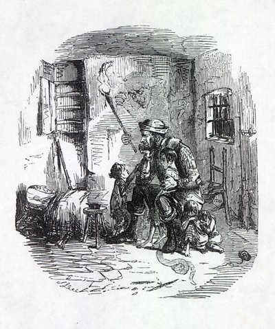 रिक-बर्नर का घर, &39;पंच&39;, 1844 से चित्रण द्वारा अंग्रेजी स्कूल