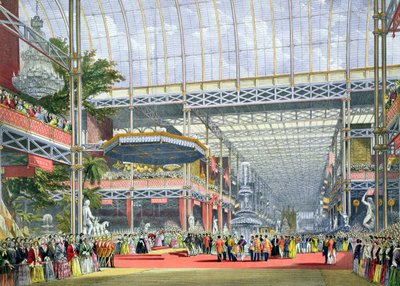 1851 के महान प्रदर्शनी के डिकिंसन व्यापक चित्रों से उद्घाटन, 1854 में प्रकाशित (देखें 194667) द्वारा अंग्रेजी स्कूल
