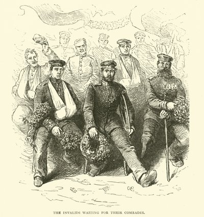 द इनवैलिड्स अपने साथियों के लिए इंतजार कर रहे हैं, 1871-2 द्वारा अंग्रेजी स्कूल