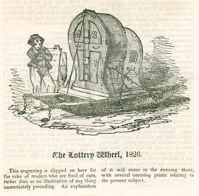लास्ट लाटरी। लॉटरी व्हील, 1826 द्वारा अंग्रेजी स्कूल