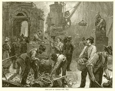 द लास्ट ऑफ टेम्पल बार, 1877 द्वारा अंग्रेजी स्कूल