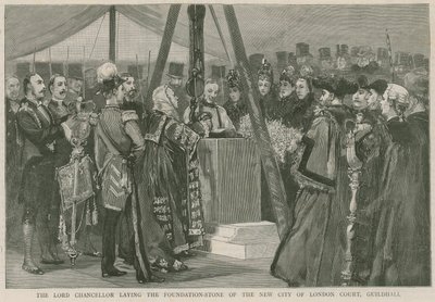 लॉर्ड चांसलर नई सिटी ऑफ़ लंदन कोर्ट, गिल्डहॉल की आधारशिला रखते हैं द्वारा अंग्रेजी स्कूल