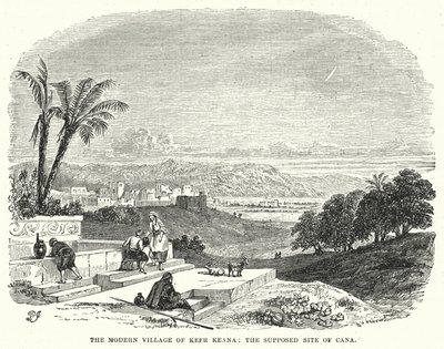 केफ्र केना का आधुनिक गांव, काना की कथित साइट (उत्कीर्णन) द्वारा अंग्रेजी स्कूल