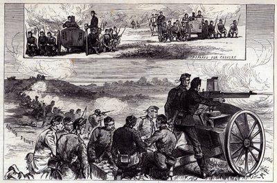इलस्ट्रेटेड लंदन समाचार, सितंबर 1885 से एल्डर्सहॉट में नॉर्डेनफील्ड गन्स द्वारा अंग्रेजी स्कूल