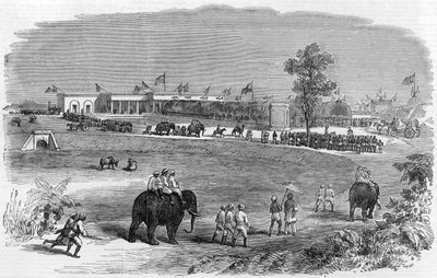 ईस्ट इंडियन रेलवे का उद्घाटन: बर्दवान स्टेशन, 1855 द्वारा अंग्रेजी स्कूल