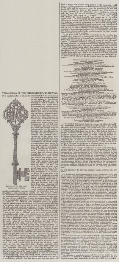 अंतर्राष्ट्रीय प्रदर्शनी का उद्घाटन (उत्कीर्णन) द्वारा अंग्रेजी स्कूल