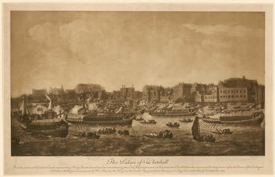 द पैलेस ऑफ व्हाइटहॉल, 1683 द्वारा अंग्रेजी स्कूल