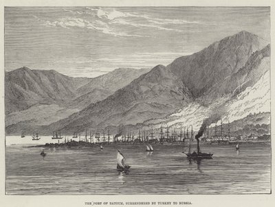 बटौम का बंदरगाह, तुर्की द्वारा रूस को आत्मसमर्पण किया गया (उत्कीर्णन) द्वारा अंग्रेजी स्कूल