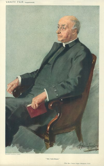 रेव कैनन एडगर शेपर्ड, उप-डीन, 12 अप्रैल 1911, वैनिटी फेयर कार्टून द्वारा अंग्रेजी स्कूल