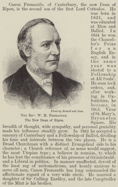 रेवरेंड WH Fremantle, रिपन के नए डीन (उत्कीर्णन) द्वारा अंग्रेजी स्कूल