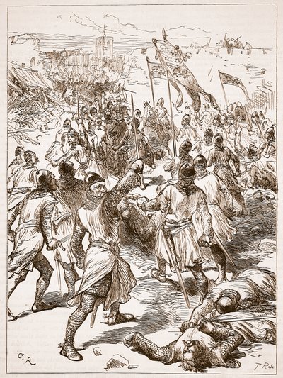 वाटरफोर्ड की घेराबंदी, कैसल्स इलस्ट्रेटेड हिस्ट्री ऑफ इंग्लैंड से चित्रण (सीपिया फोटो) द्वारा अंग्रेजी स्कूल