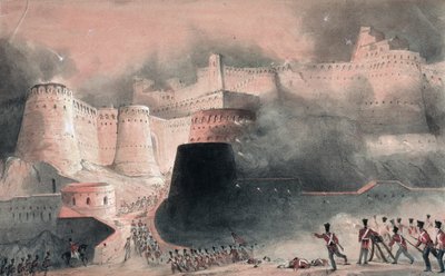 1839 में काबुल गेट का तूफान (कागज पर wc और पेंसिल) द्वारा अंग्रेजी स्कूल