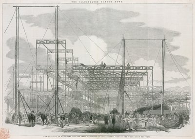 1851 की महान प्रदर्शनी के लिए लंदन के हाइड पार्क में इमारत द्वारा अंग्रेजी स्कूल