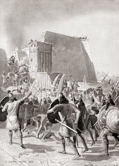 हचिन्सन हिस्ट्री ऑफ द नेशंस, पब.1915 से 671 ईसा पूर्व असीरियन राजा एसरहैडन द्वारा मेम्फिस, मिस्र पर कब्जा द्वारा अंग्रेजी स्कूल