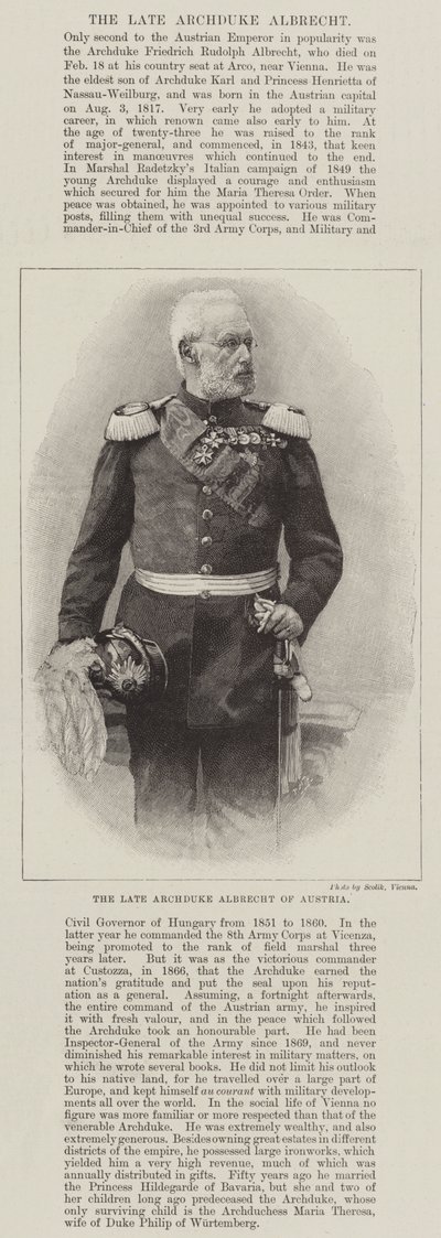 ऑस्ट्रिया के स्वर्गीय आर्कड्यूक अल्ब्रेक्ट (उत्कीर्णन) द्वारा अंग्रेजी स्कूल