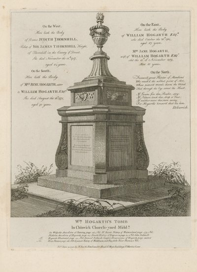 कलाकार WIlliam Hogarth की कब्र द्वारा अंग्रेजी स्कूल