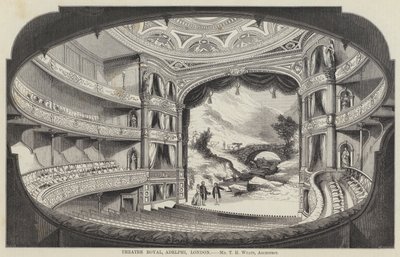 थिएटर रॉयल, एडेल्फी, लंदन (उत्कीर्णन) द्वारा अंग्रेजी स्कूल