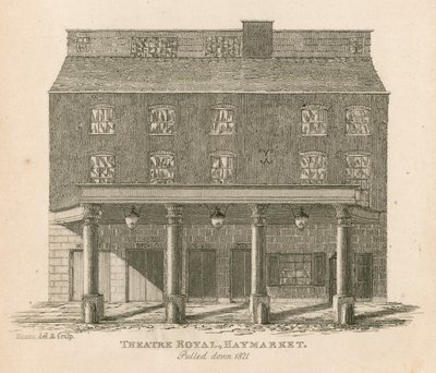 थिएटर रॉयल, हेमार्केट, लंदन ने 1821 को खींच लिया द्वारा अंग्रेजी स्कूल