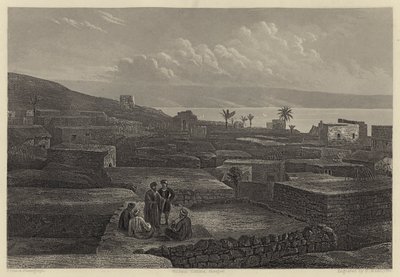 तिबरियास, और गलील सागर (उत्कीर्णन) द्वारा अंग्रेजी स्कूल
