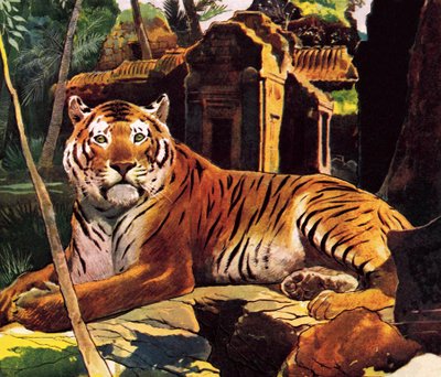 खंडहर में बाघ द्वारा अंग्रेजी स्कूल