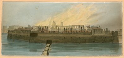 टॉवर ऑफ़ लंदन फायर, 1841 द्वारा अंग्रेजी स्कूल