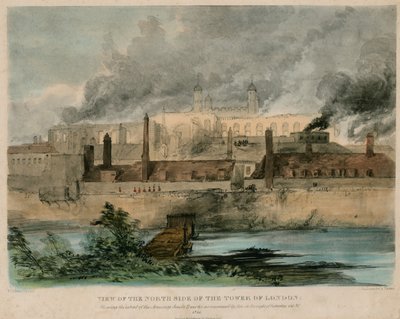 टॉवर ऑफ़ लंदन फायर, 1841 द्वारा अंग्रेजी स्कूल