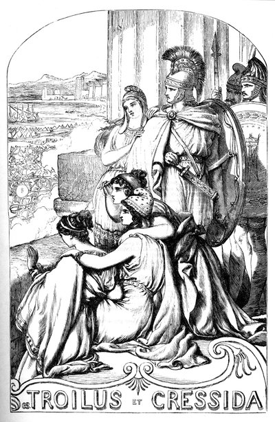 Troilus et Cressida - (Troilus and Cressida) - "" में चित्रण "विलियम शेक्सपियर द्वारा पूर्ण कार्य""" 1866 - इस संस्करण के चित्र और सामान्य रूप लंदन में प्रकाशित कैसेल के सचित्र शेक्सपियर से उधार लिए गए हैं द्वारा अंग्रेजी स्कूल