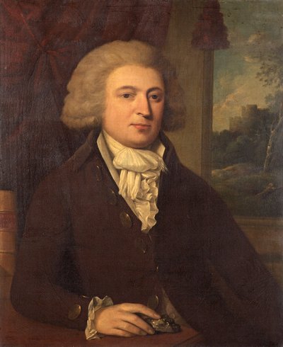 अनजान जेंटलमैन विथ ए मिनरल स्पेसिमेन, c.1790 द्वारा अंग्रेजी स्कूल
