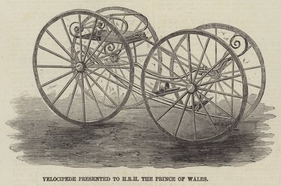 वेलोसिपेड ने एचआरएच को प्रिंस ऑफ वेल्स (उत्कीर्णन) को प्रस्तुत किया द्वारा अंग्रेजी स्कूल