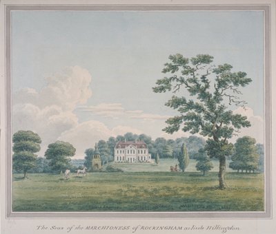 हिलिंगडन हाउस का दृश्य, c.1820 (कागज पर wc) द्वारा अंग्रेजी स्कूल